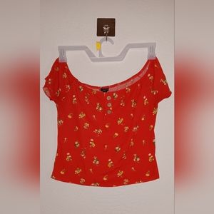 💥Rue 21 red with yellow flowers 🏵